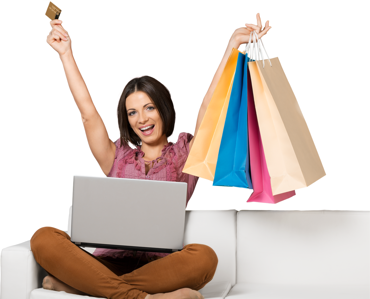 woman enjoying online shopping